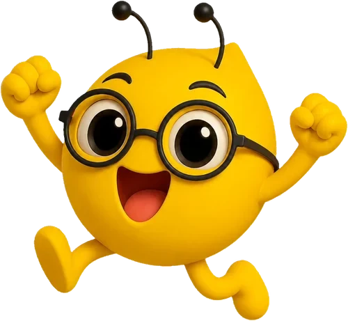 Mascote KOPSI comemorando representando o psicólogo iniciante registrado